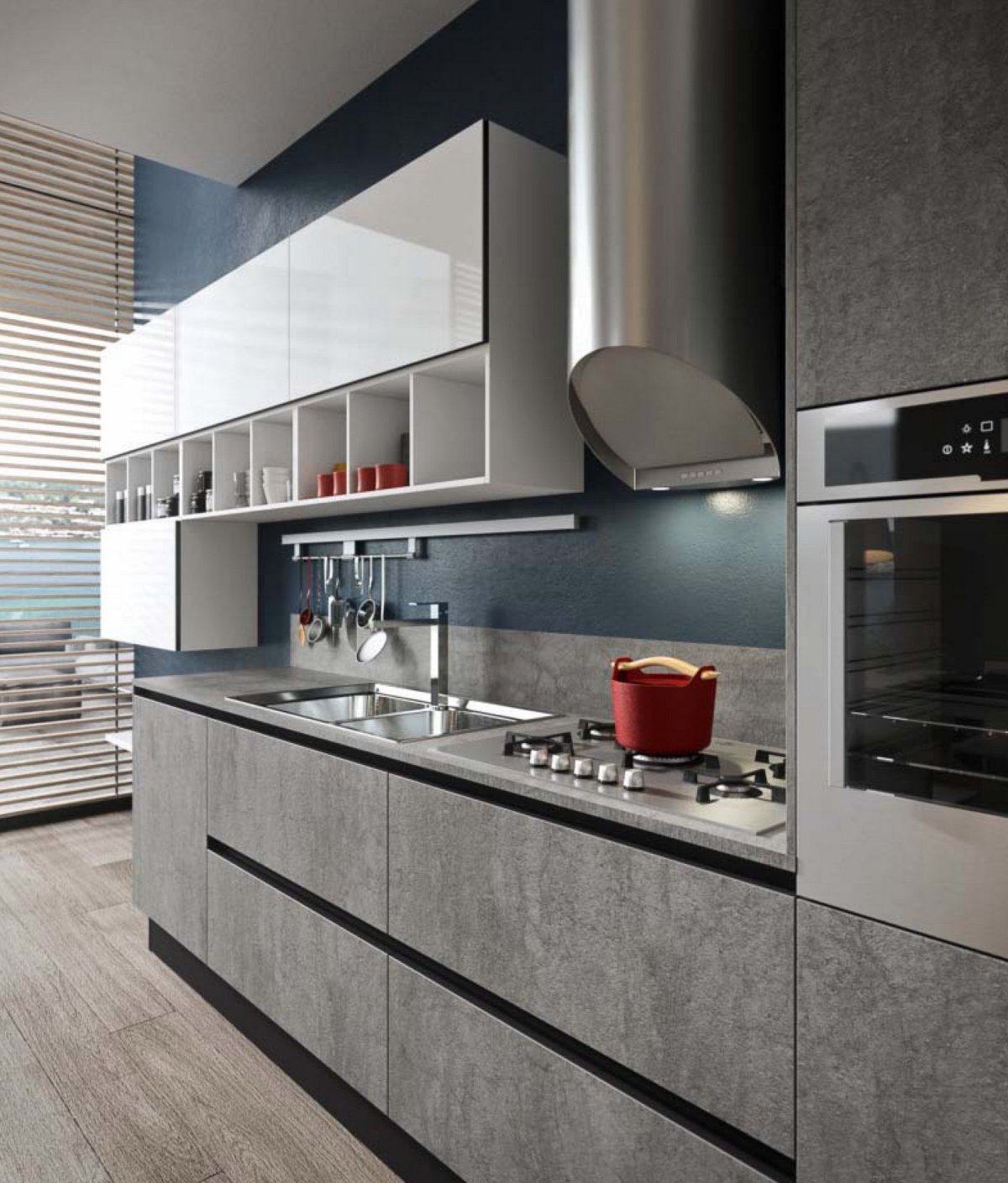 Кухня бетон графит Стендмебель