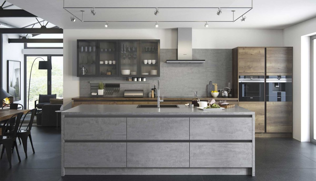 Кухни ЛДСП Эггер бетон