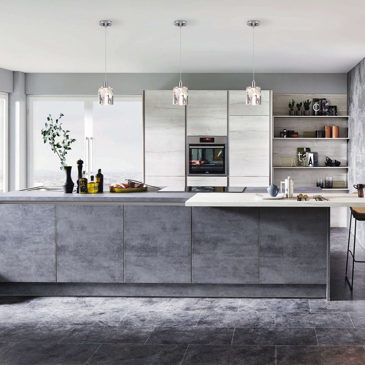 Кухни лофт дерево бетон