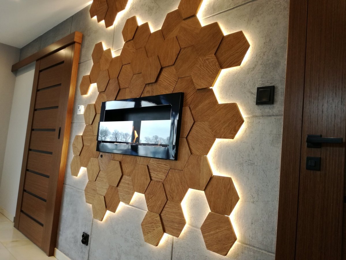 Полочки соты в интерьере