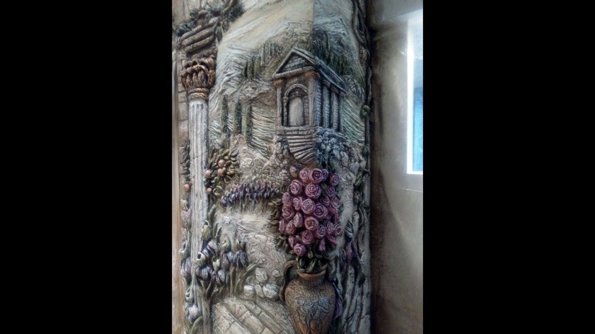 Виноградная лоза барельеф из гипса