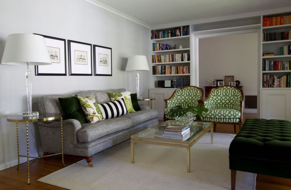 Серо-зеленый цвет в интерьере