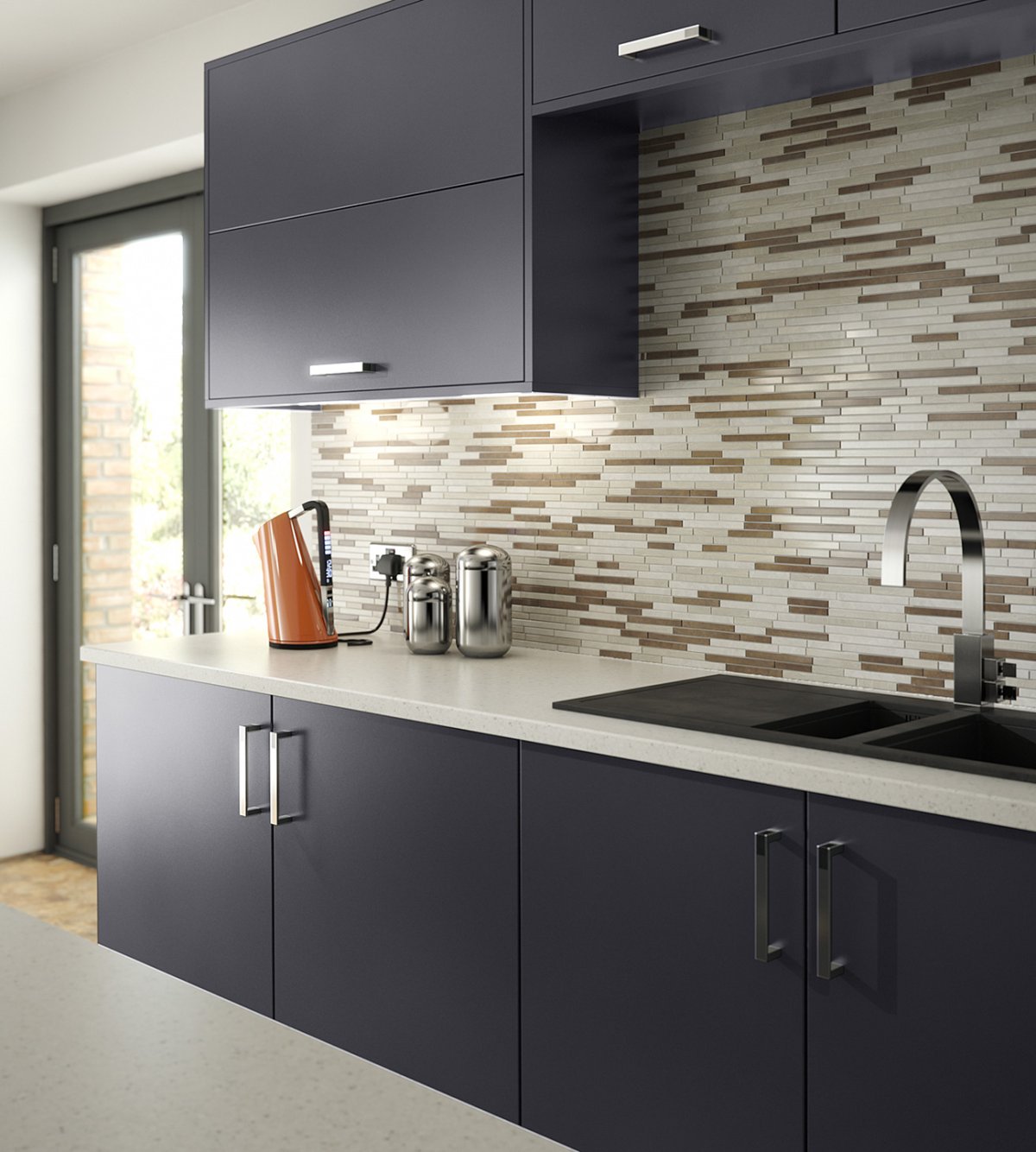 Фасад матовый антрацит фабрика Мария