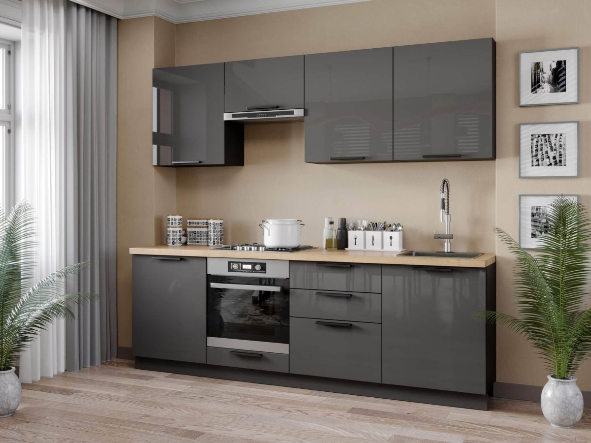 Кухня икеа графит