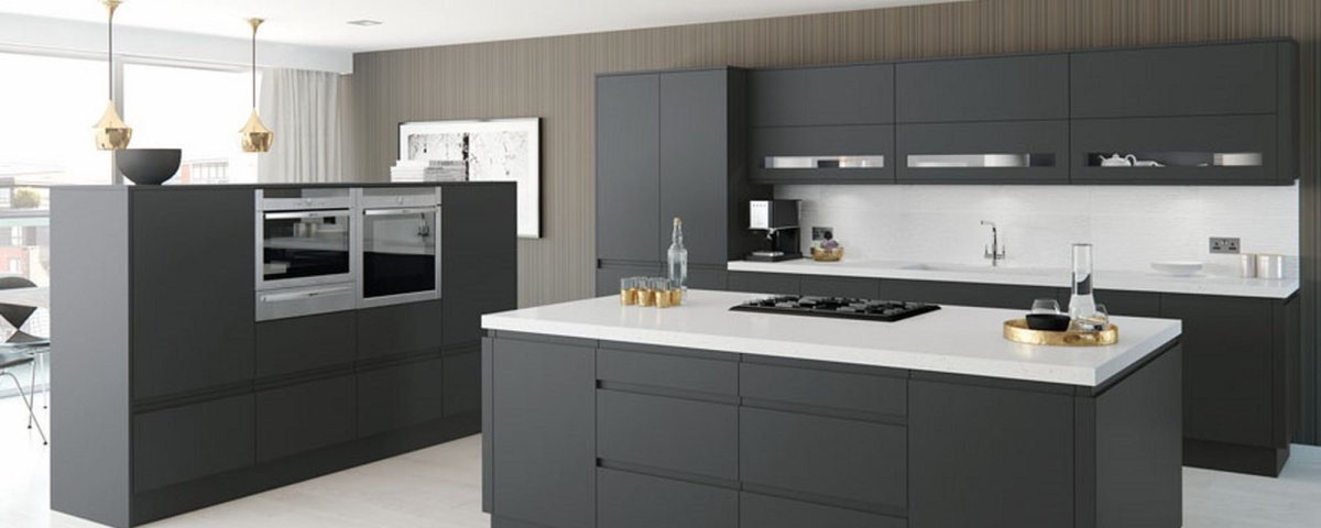 Кухня матовая графит Алвик