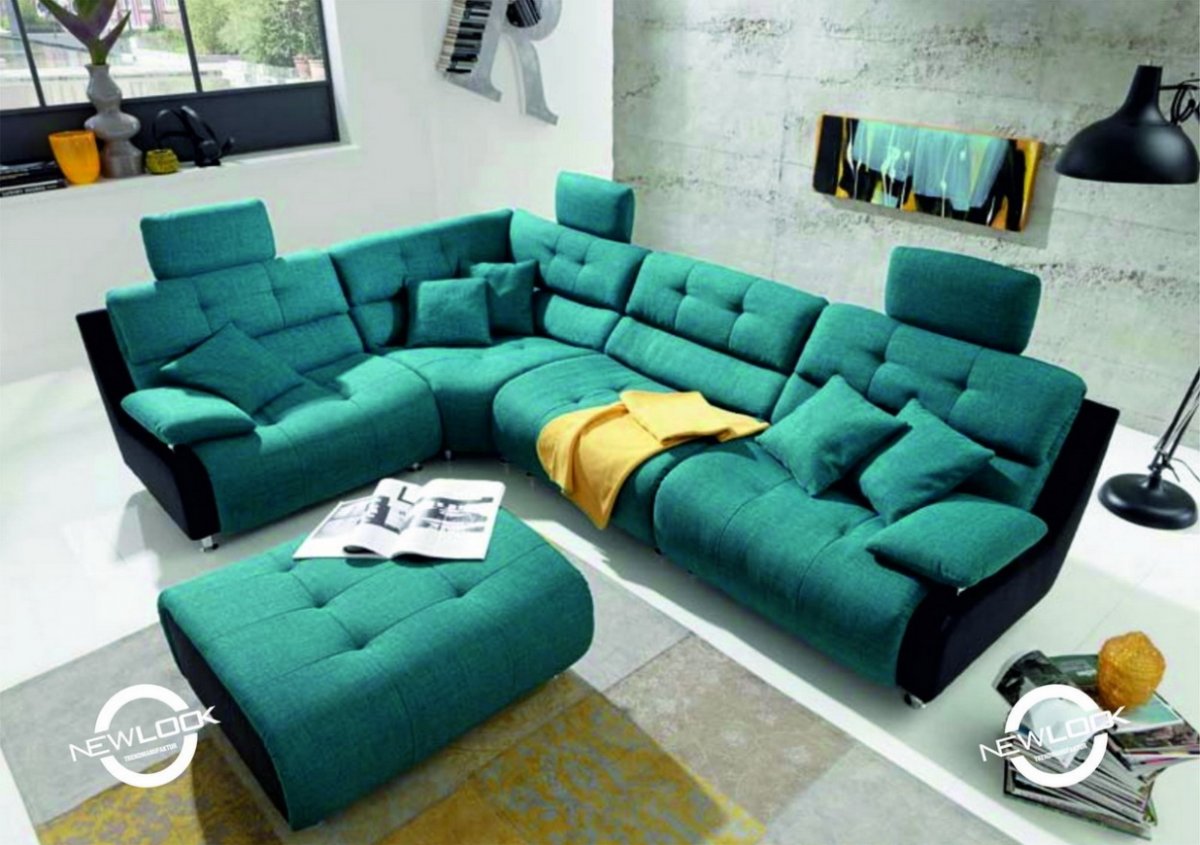 Диван угловой цвет морской волны