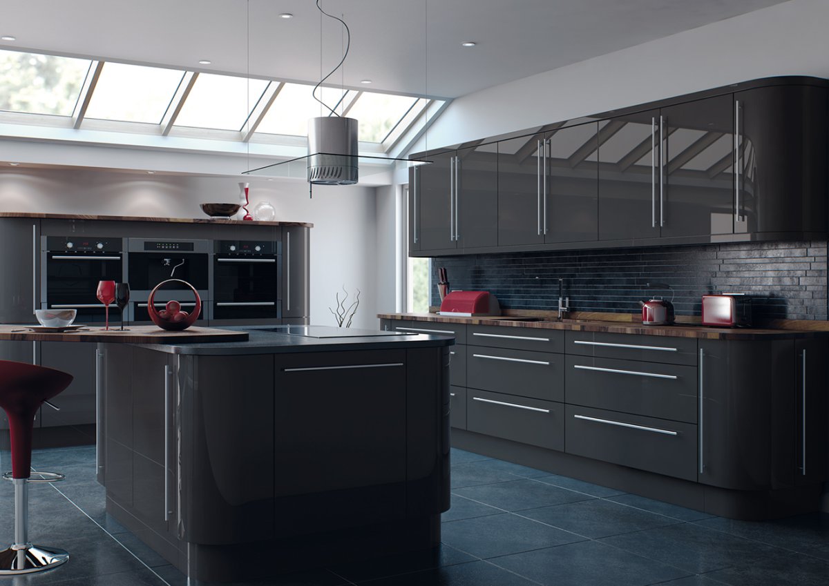 Кухонный гарнитур пепельного цвета