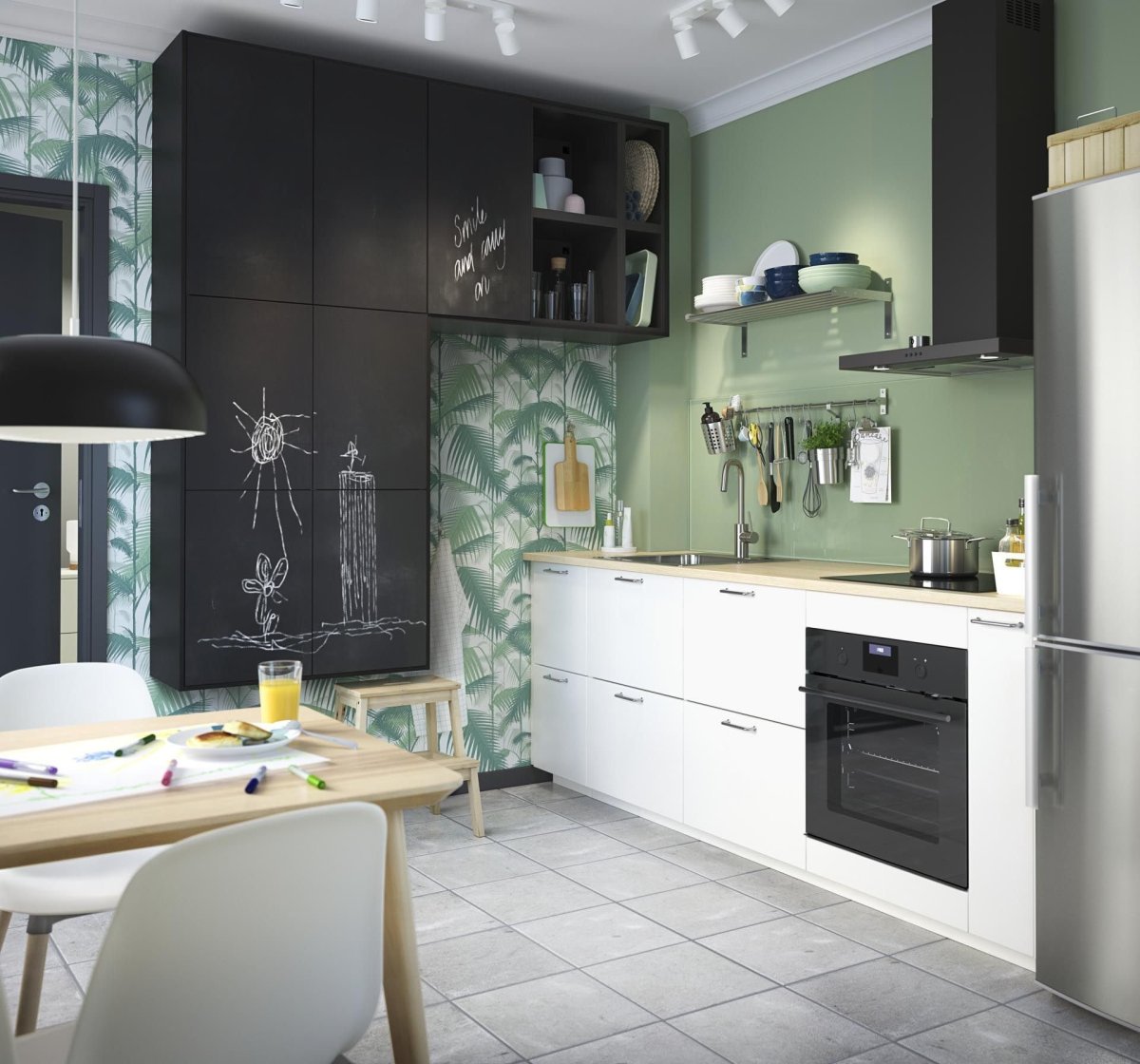 Икеа кухня метод серо зеленая