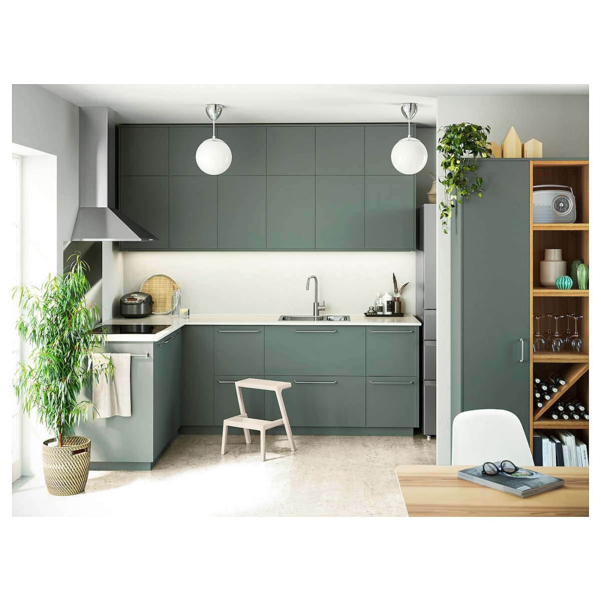 Кухня икеа КНОКСХУЛЬТ зеленая