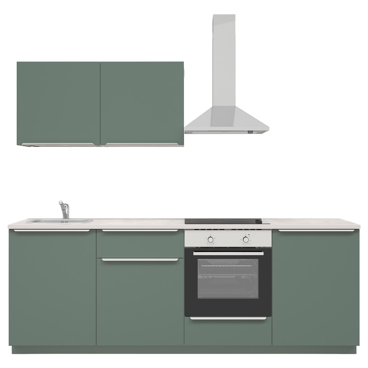 Зеленая кухня икеа с островом