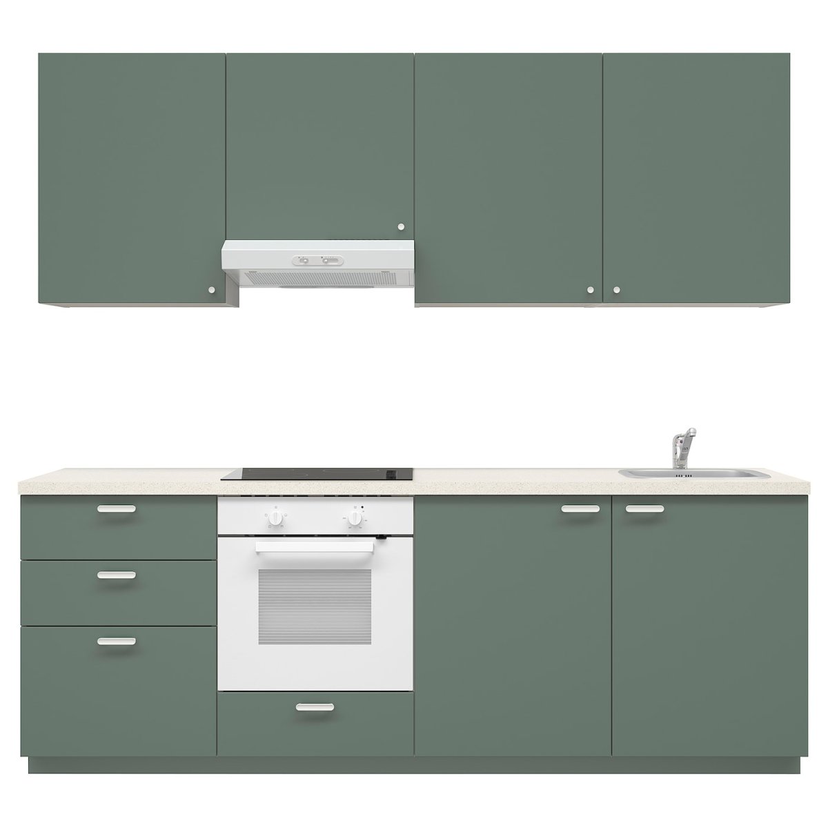 Кухня в цвете Форест Грин