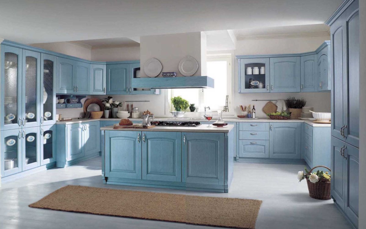 Кухня Леруа Мерлен синяя с белым