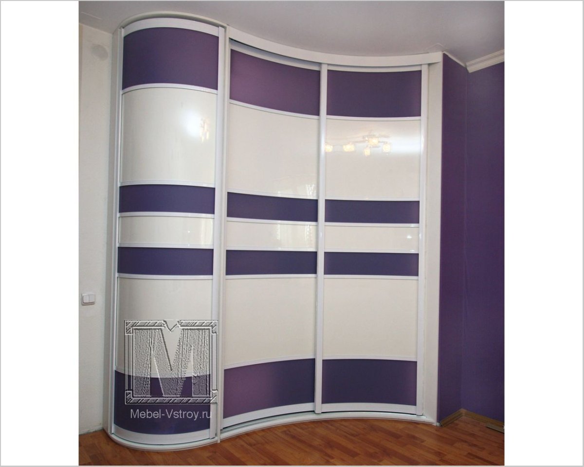 Шкаф купе угловой фиолетовый