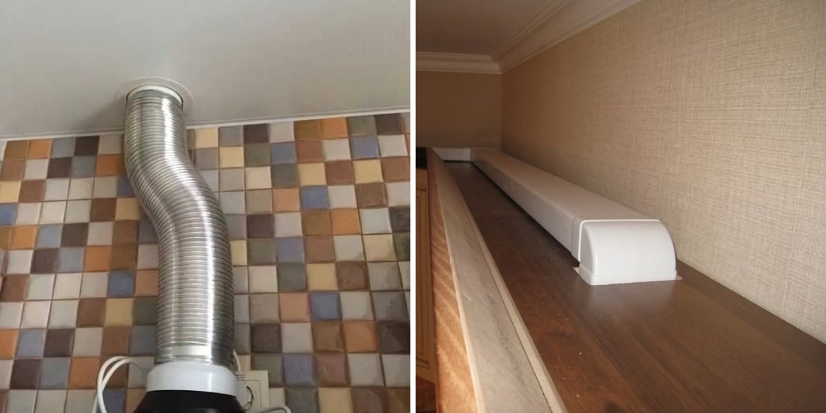 Вытяжной короб для вытяжки на кухне