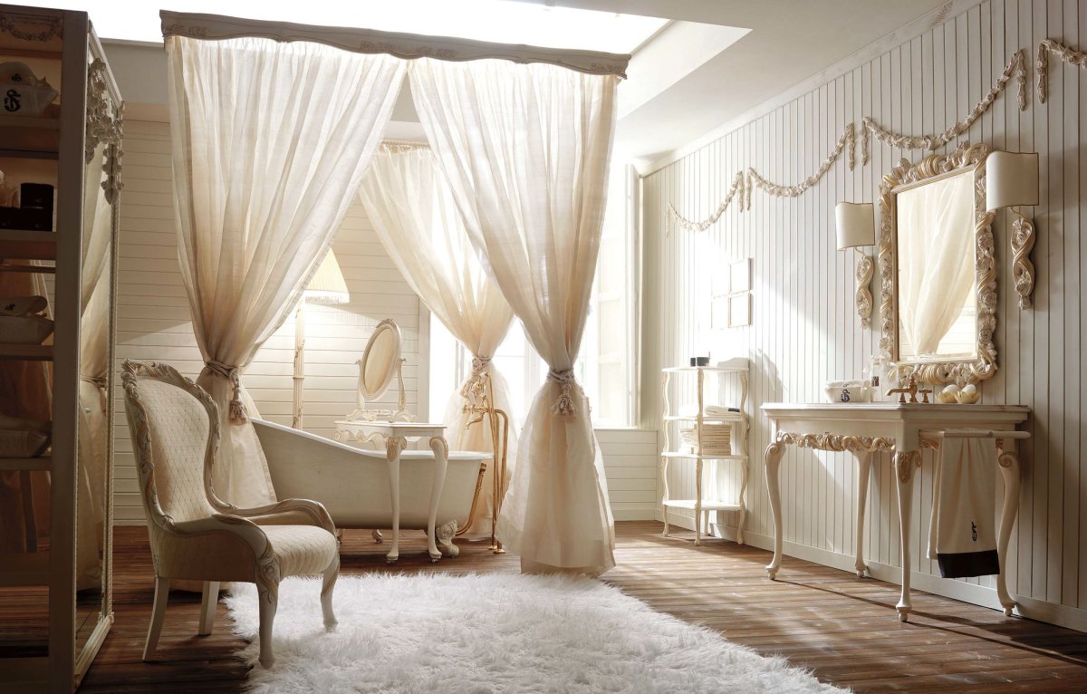 Будуар в спальне с зеркалом
