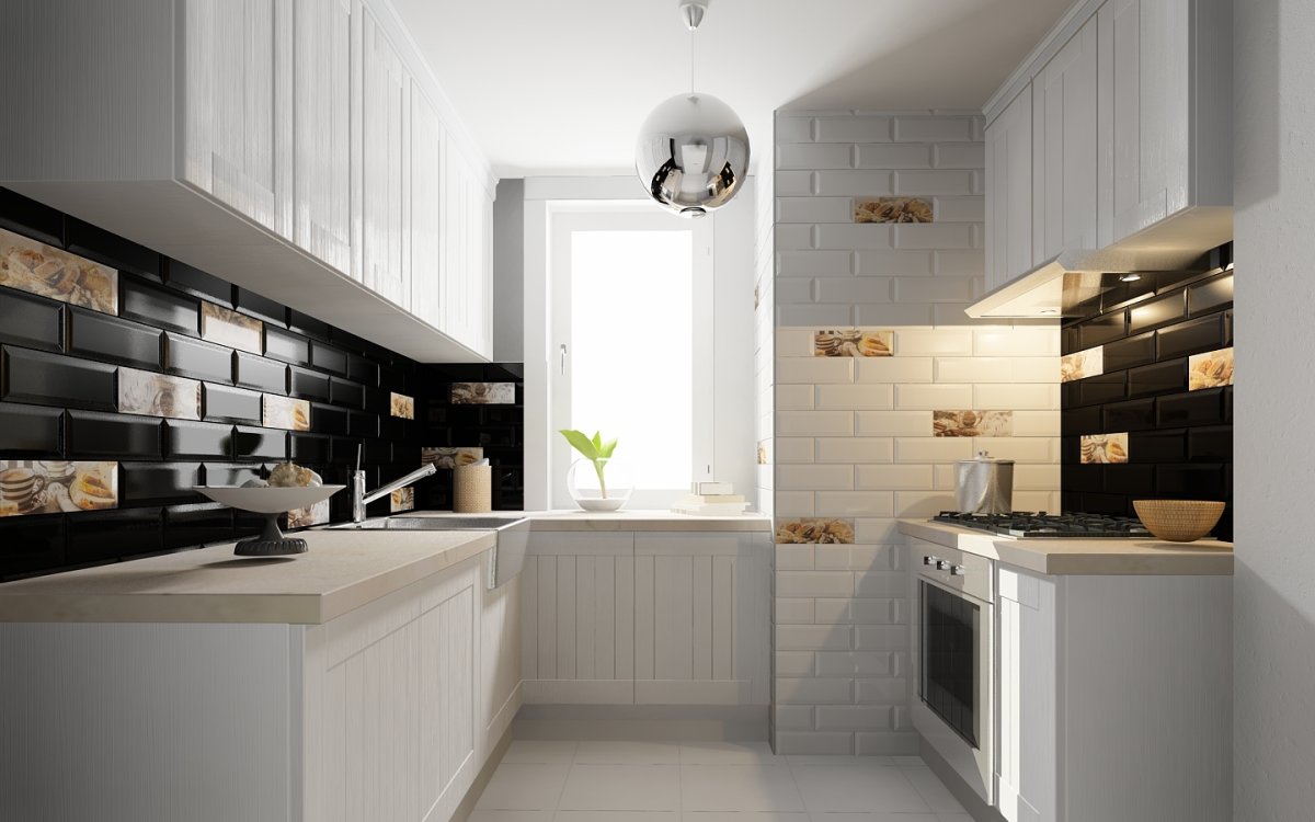 Белая плитка с черной затиркой