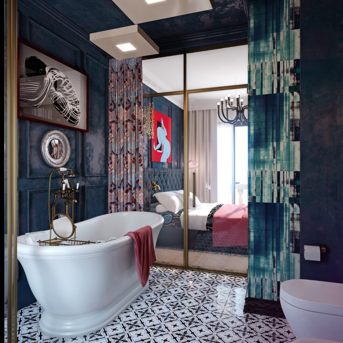 Покраска стен в ванной