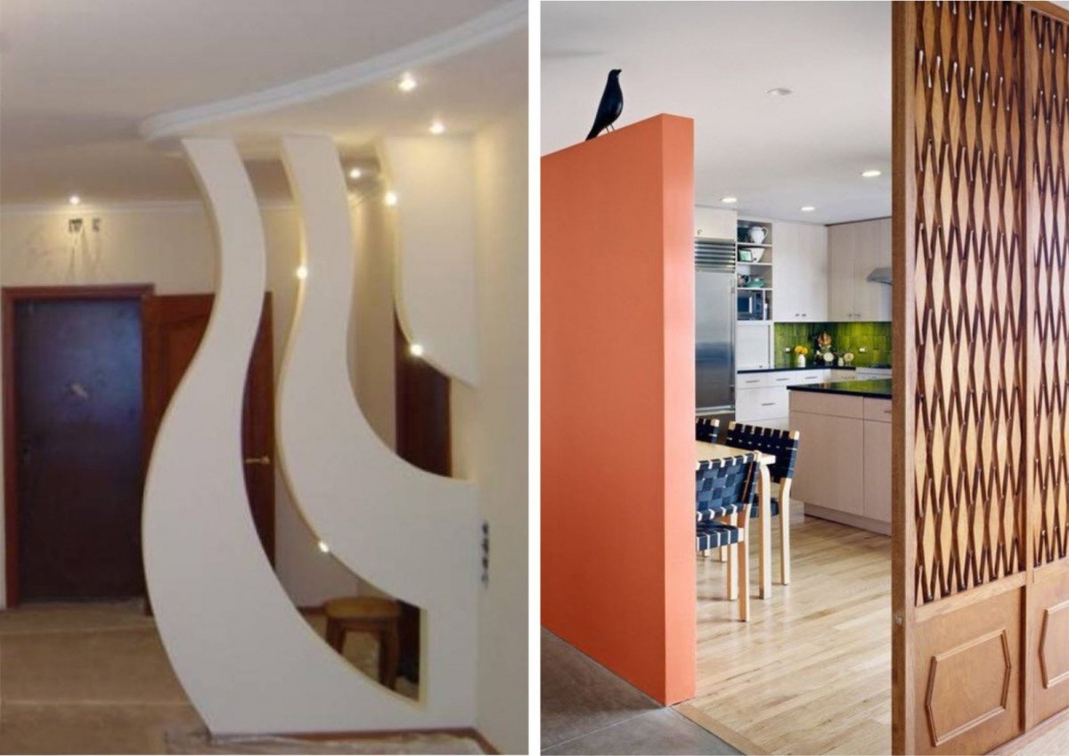 Перегородка с аркой на кухне