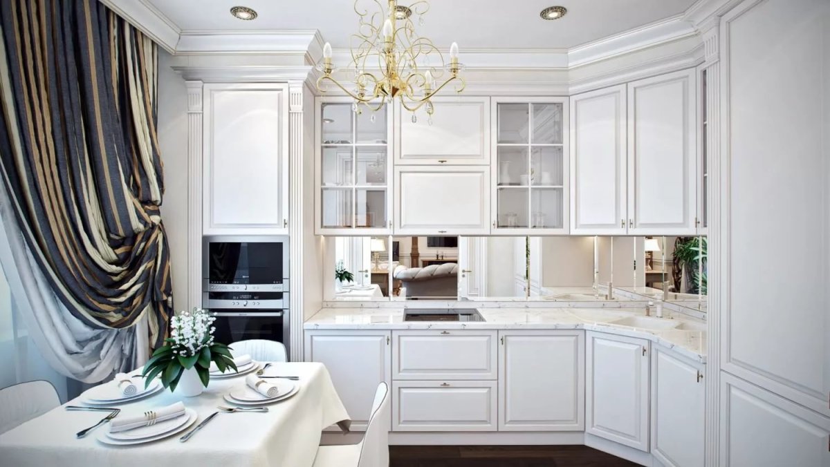 Кухня угловая Неоклассика беж