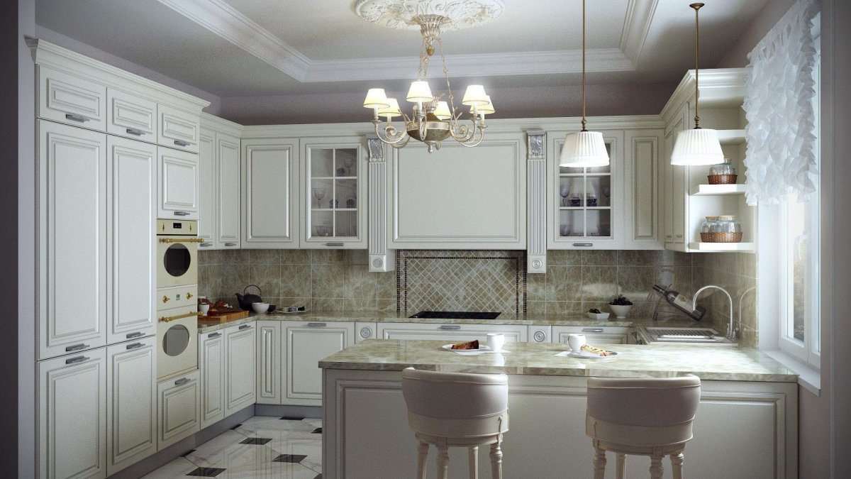 Кухня-гостиная Неоклассика и арт деко