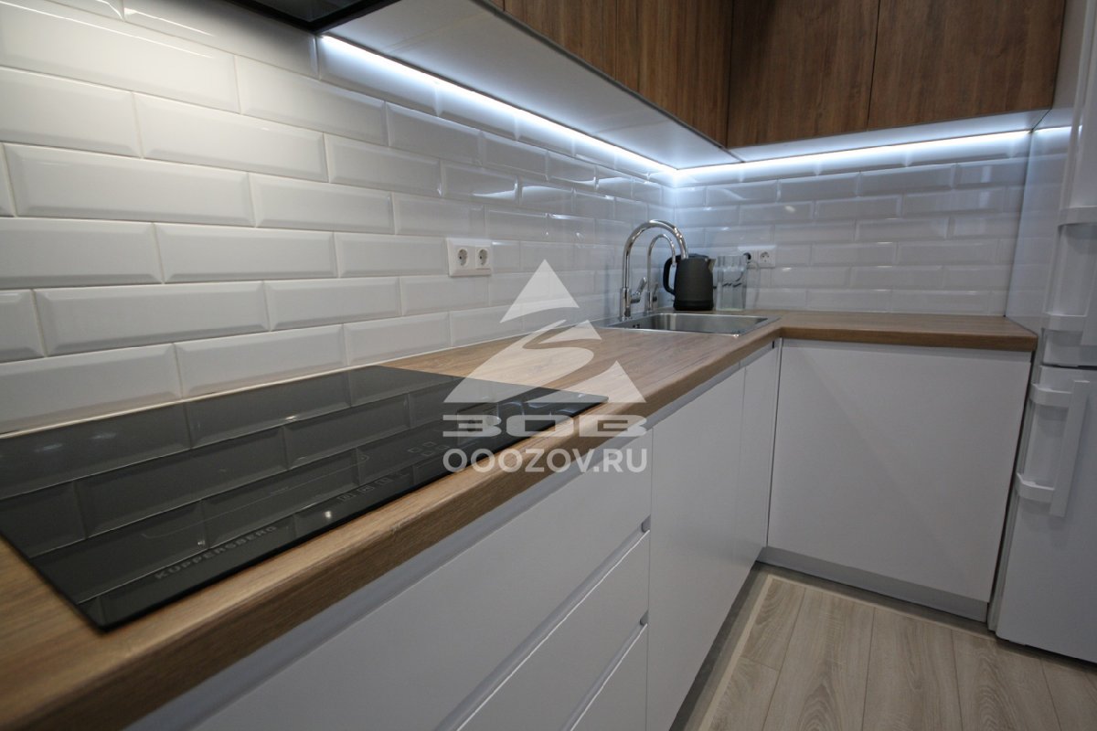 Кухня белый глянец фасады АГТ