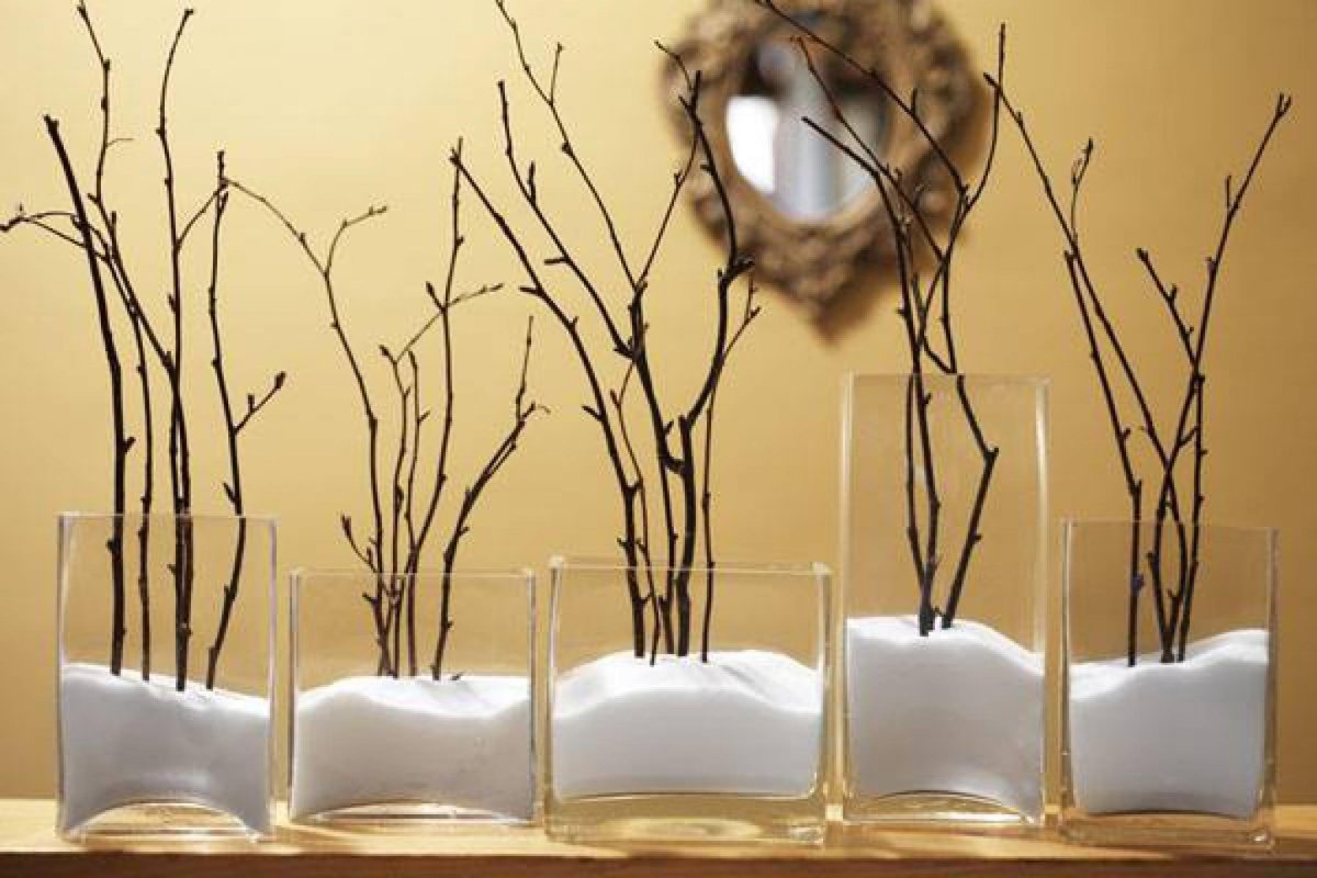 Сухие ветки в интерьере