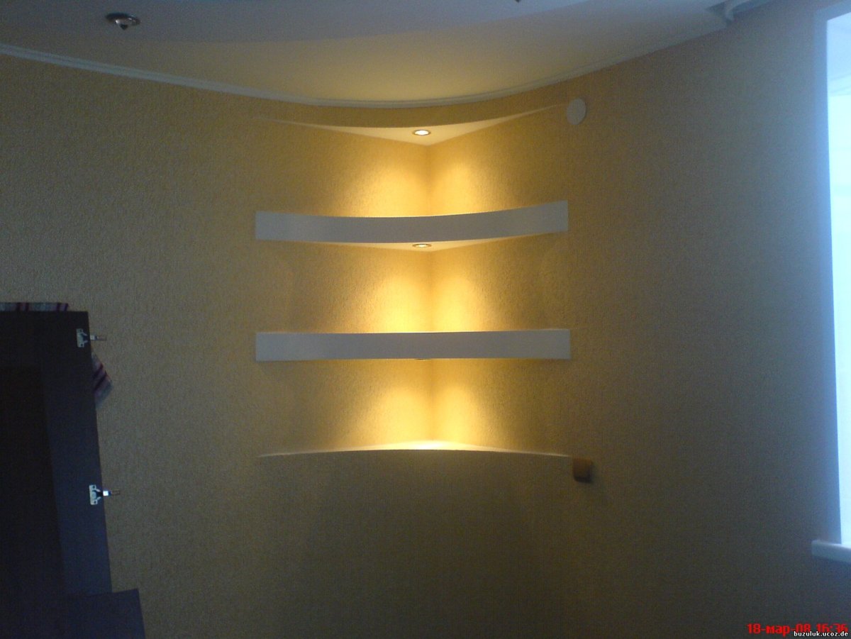 Навесная полка из гипсокартона