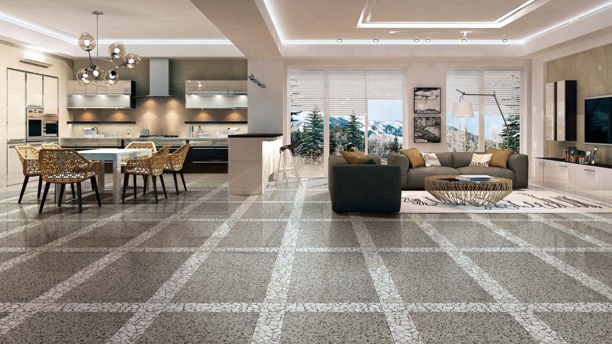 Керамогранит Kerama Marazzi sg632800r терраццо серый тёмный