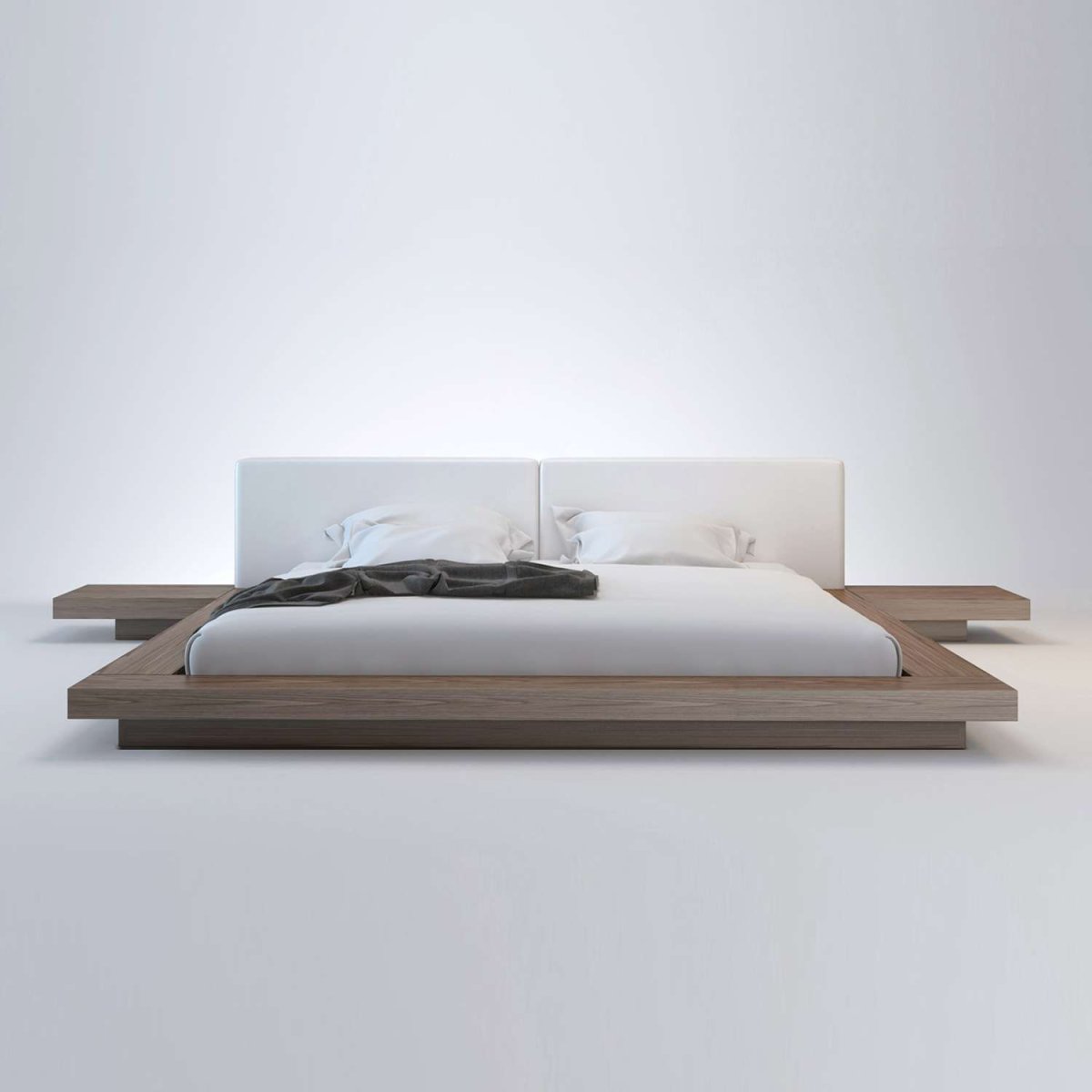 Минималистическая низкая кровать
