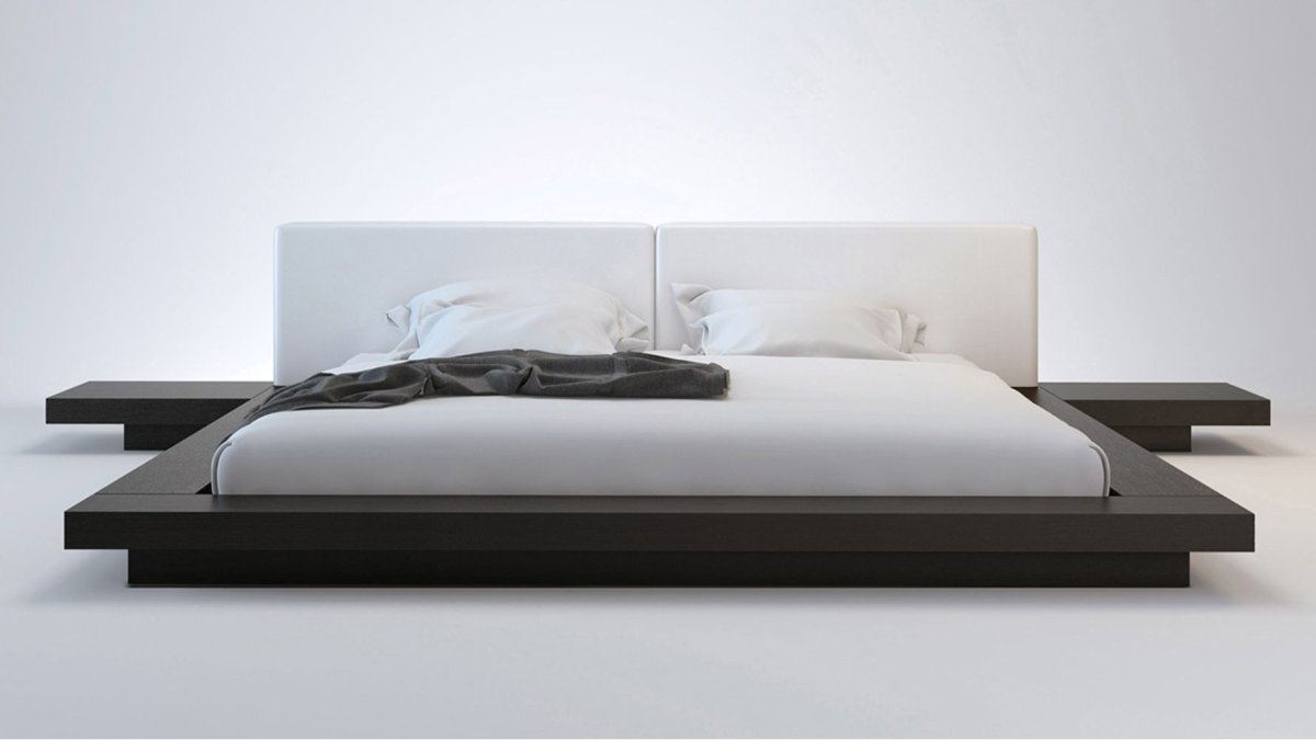 Кровать Cosmo King Size Black and White Leather Bed