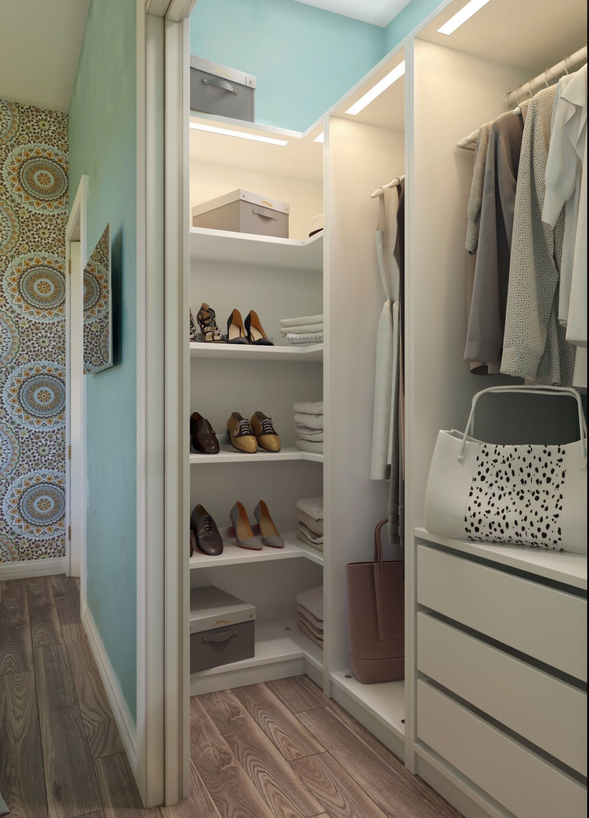 Гардеробная в нише