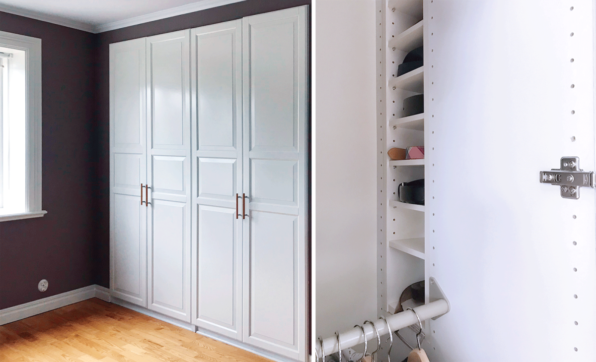 ПАКС гардероб, белый, хамнос черно-синий