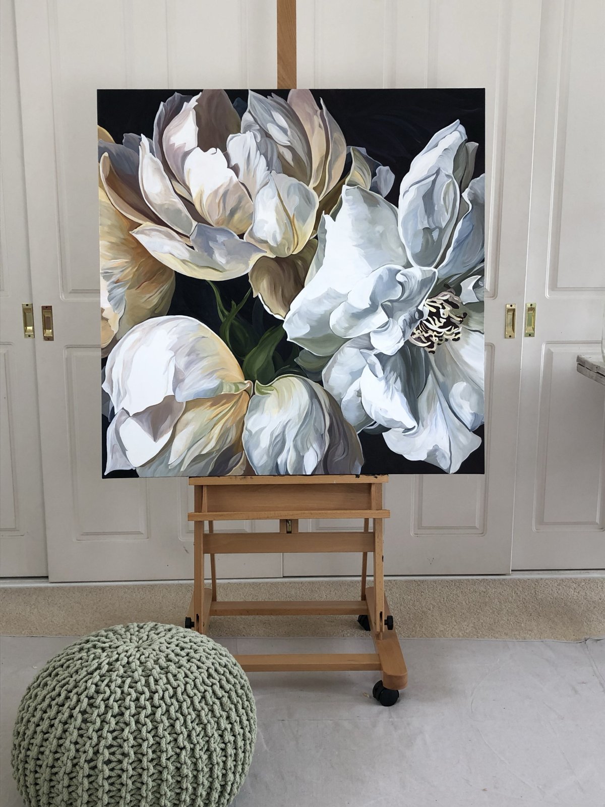 Картины с пионами в интерьере