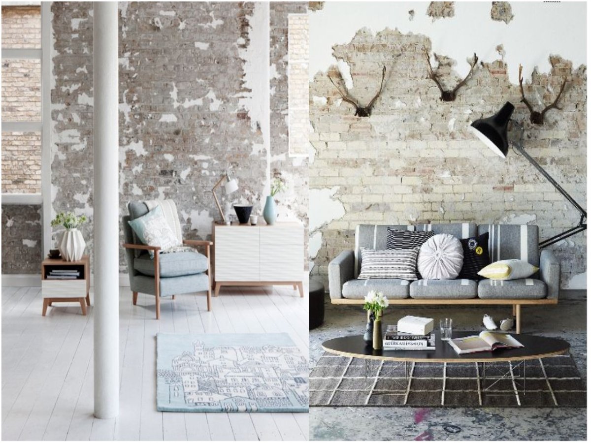 Неровные стены в интерьере