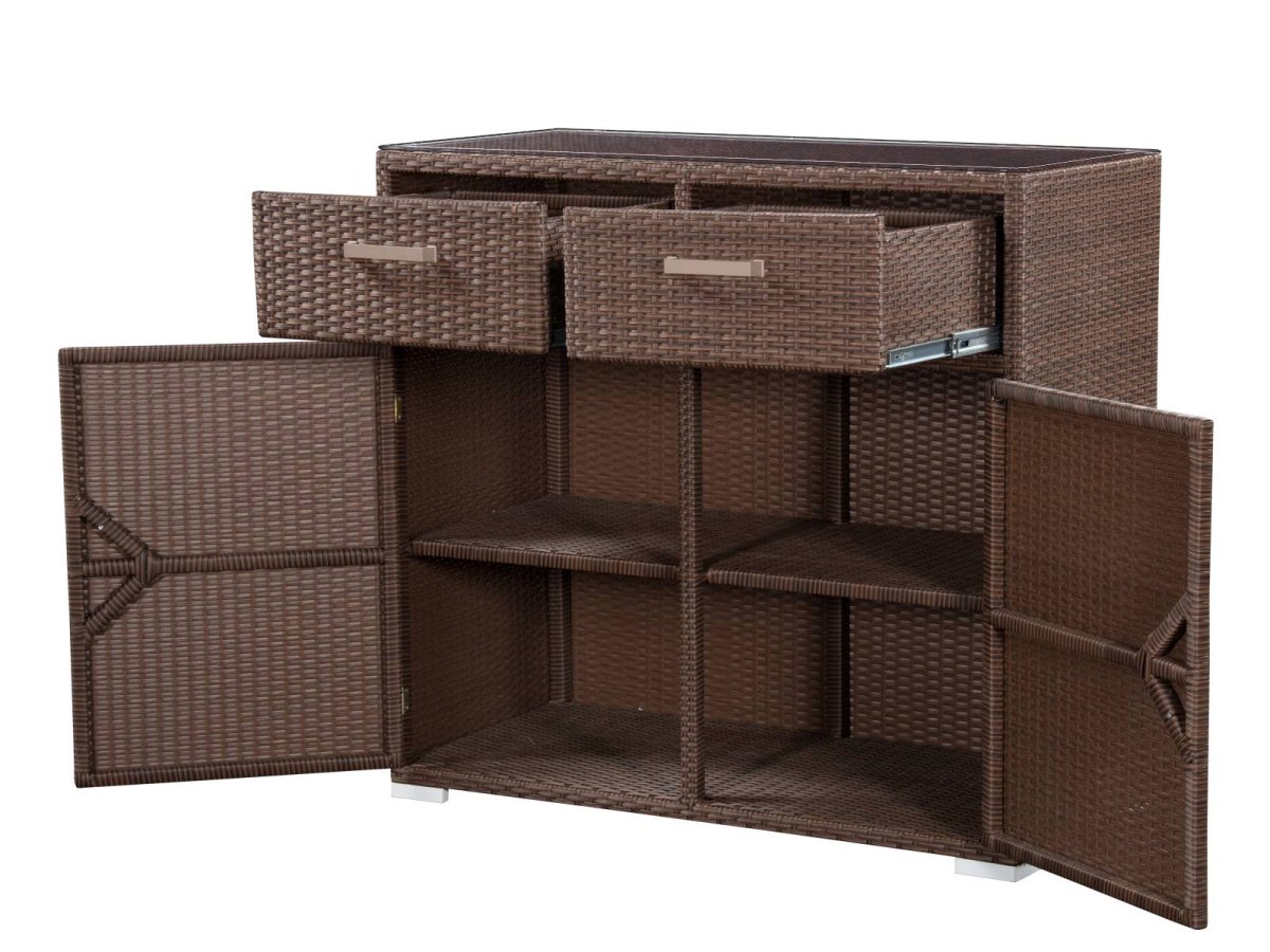 Пластиковый шкаф из ротанга