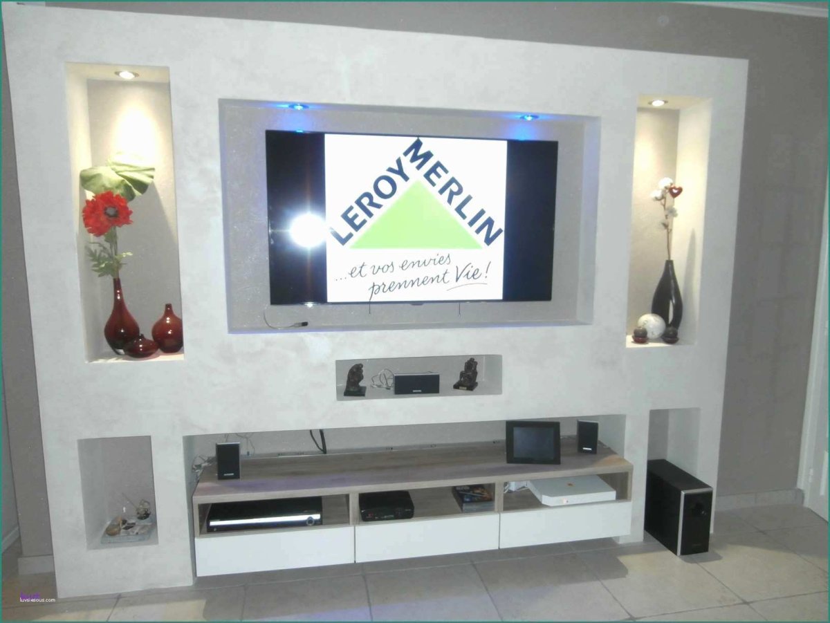Навесная тумба под телевизор на стену Леруа Мерлен