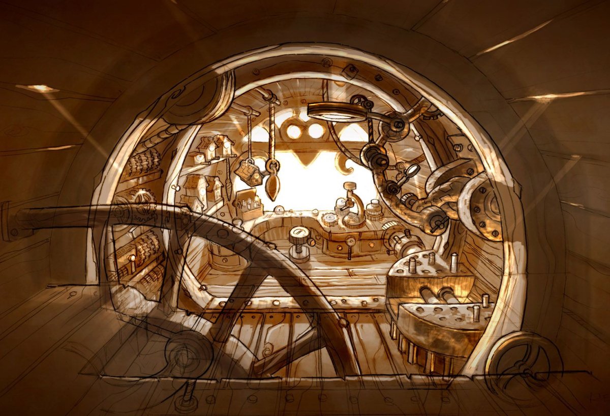 Дизельпанк интерьер арт