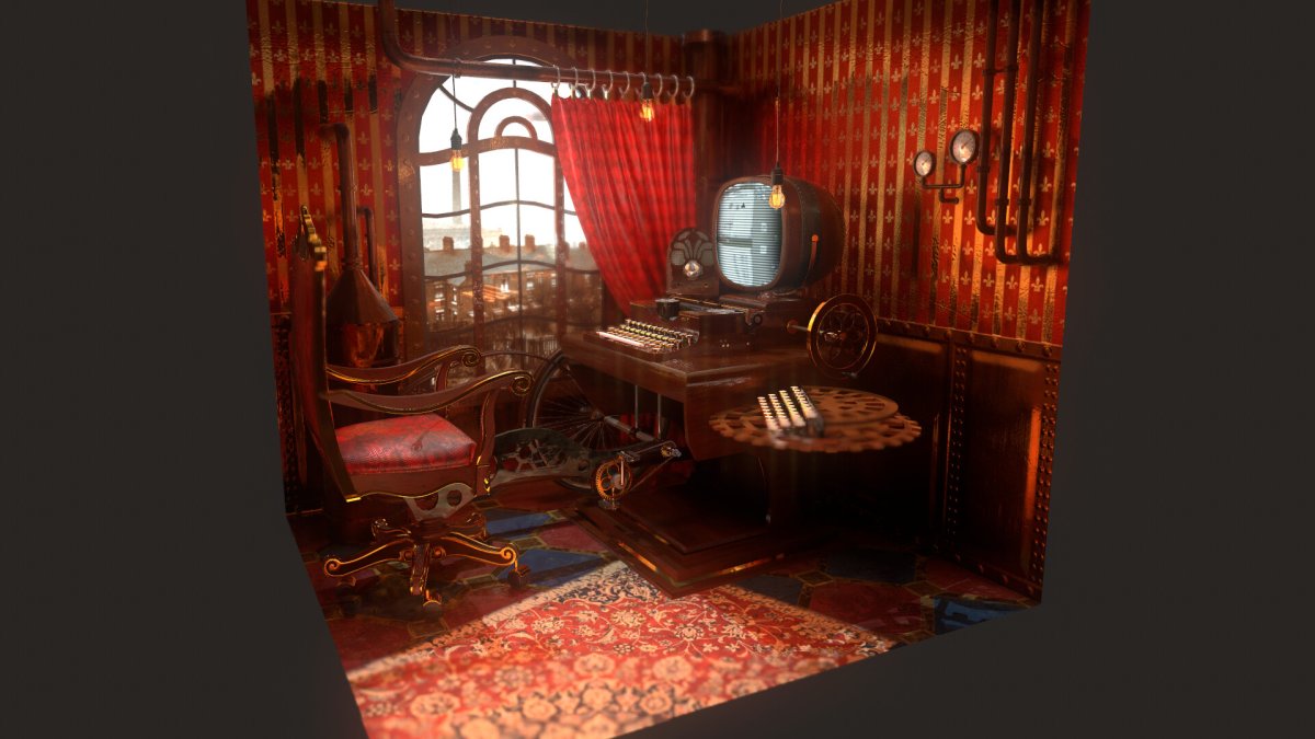 Стимпанк спальня арт