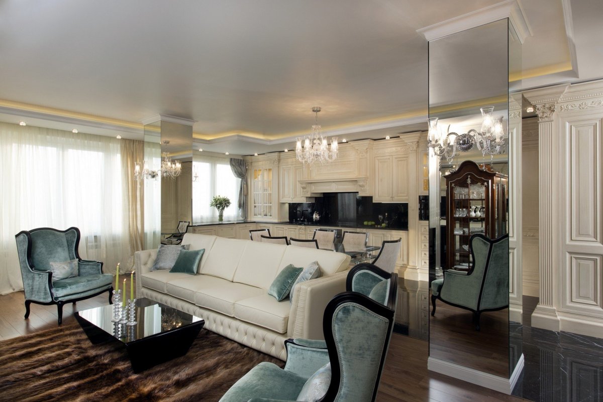 Металлические колонны в интерьере