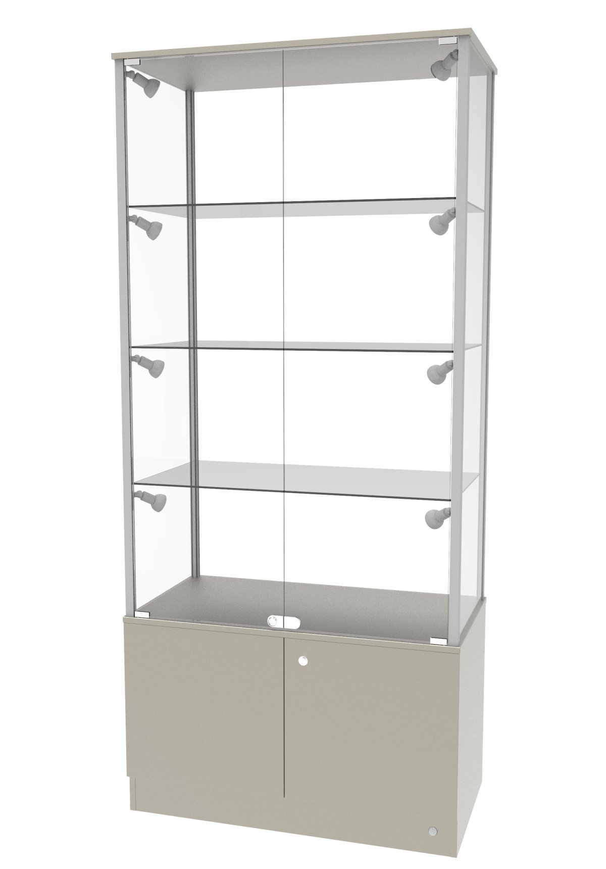 Стеллаж металлический со стеклом