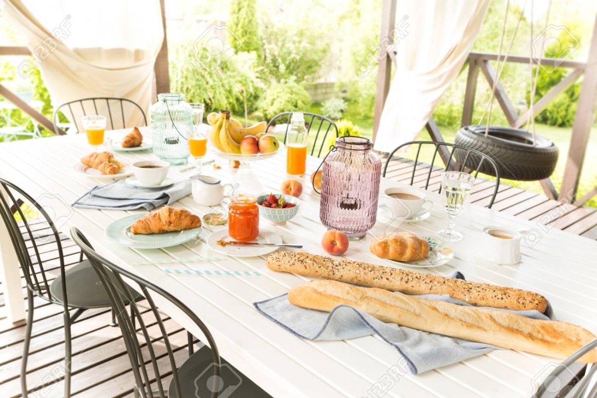 Фотосессия завтрак на веранде