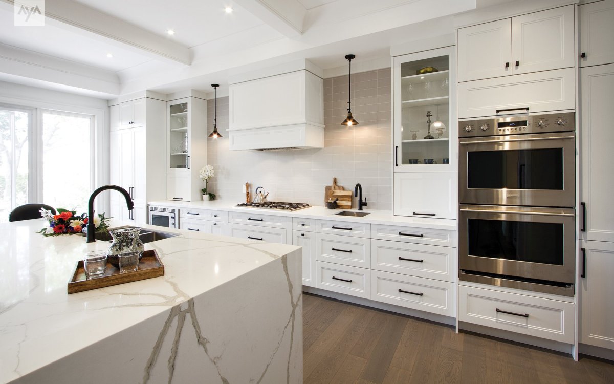 Кухни бело серые в современном стиле