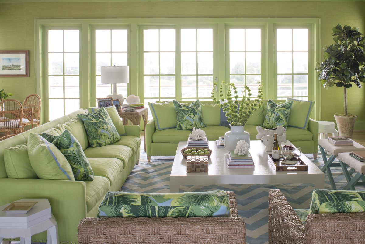 Британский зеленый цвет в интерьере