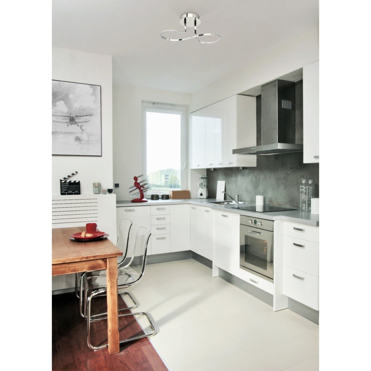 Кухни хайтек угловые белые