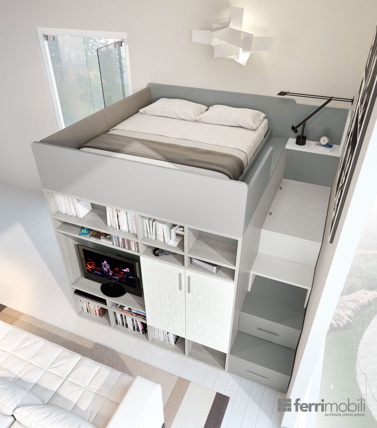 Кровать на шкафу сверху