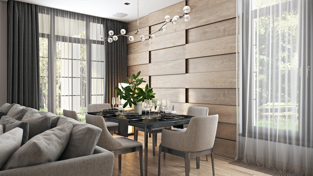 Деревянные рейки в интерьере