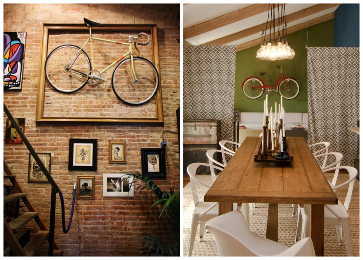 Велосипед в интерьере квартиры