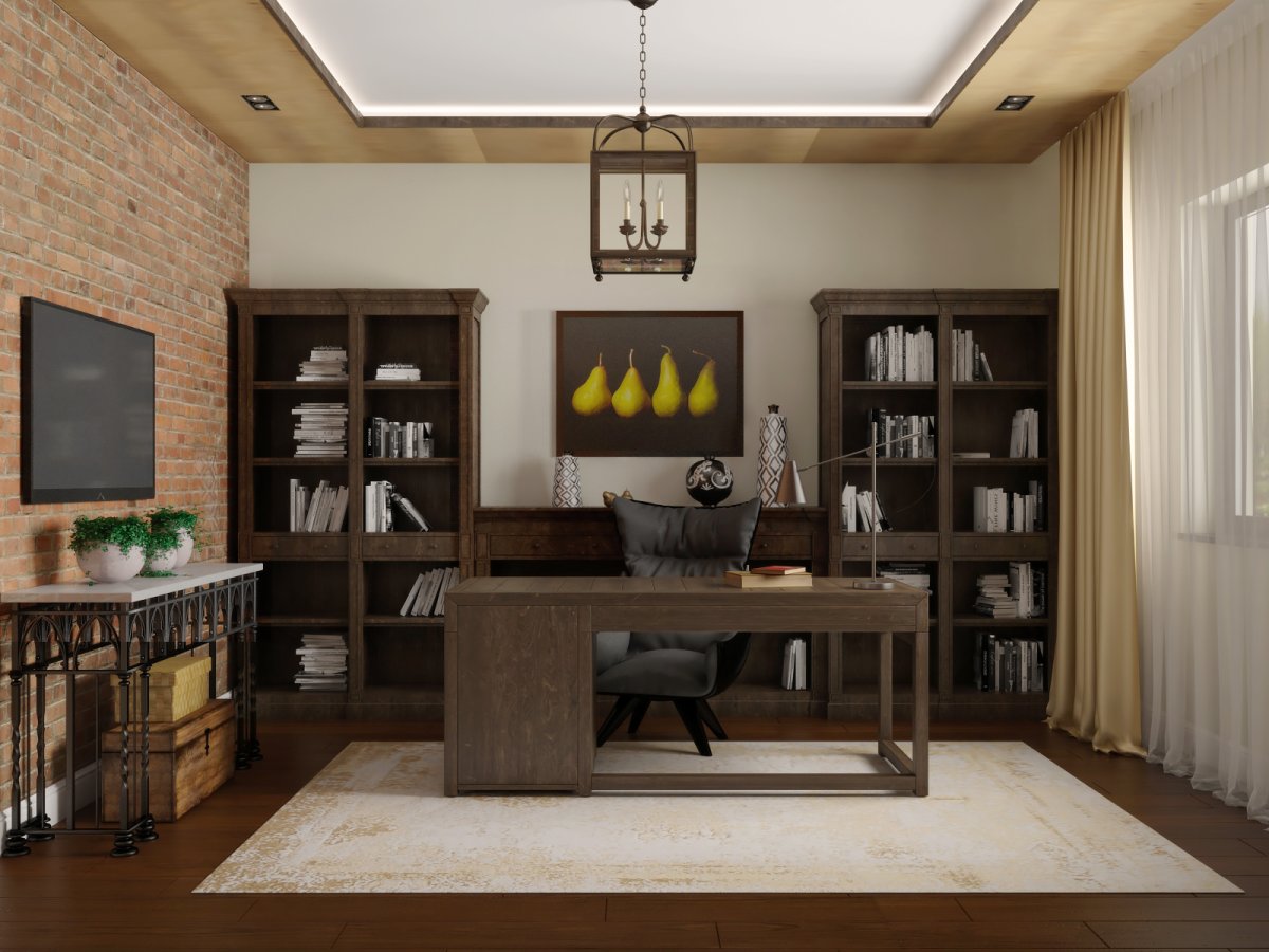 Обои для кабинета в доме