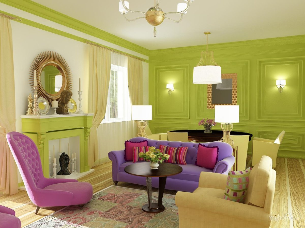 Сочетание цветовой гаммы в интерьере