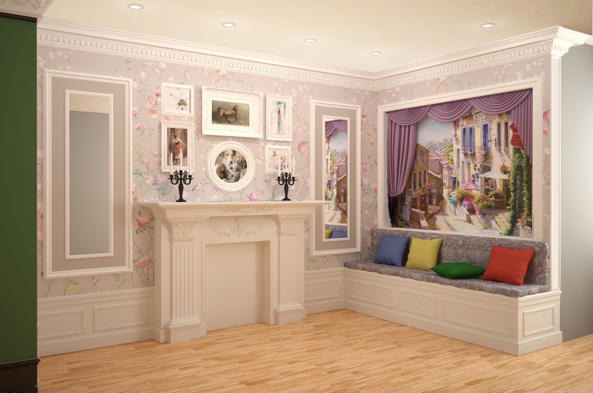 Багет на стену к обоям